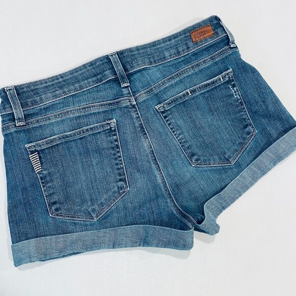 ~ PAIGE 28 Jean Shorts** Jimmy Jimmy Rolled Hem Zip Button Pockets Mid-Rise - Picture 4 of 16